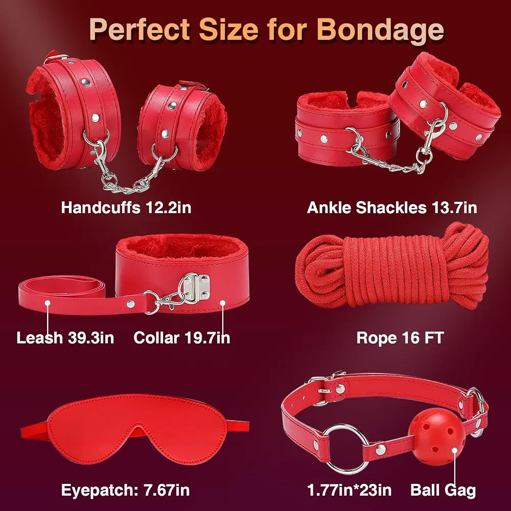 High Quality——Couples' Romantic Date Night Accessory Leather Set